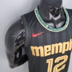 Camiseta Memphis Grizzlies City Edition Black Morant 12 - Imagen 3