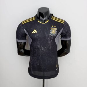 Camiseta Negra de Argentina 2022 Version Jugador frontal