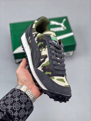 zapatilla Puma Fast Rider Caracal gris militar lado derecho