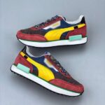 zapatilla puma Future Rider Play guinda amarillo