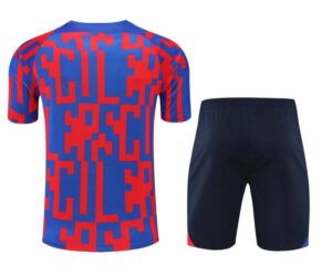 Conjunto de entrenamiento del FC Barcelona manga corta rojo y azul - 2022-2023 - espalda