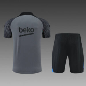 Conjunto de entrenamiento manga corta FC Barcelona gris - 2022-2023 - dorsal