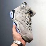 Air Jordn 6 Retro Georgetown Basketball Shoe lateral 2
