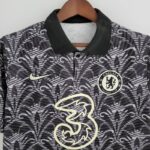 Camiseta Chelsea clásica Negra dorada 2022-2023 cuello .