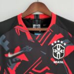 Camiseta Brasil entrenamiento Rojo-Negro 2022-2023 cuello