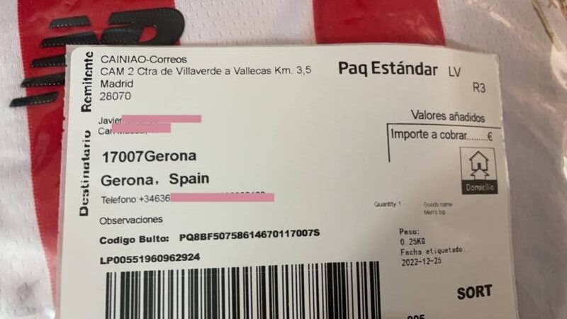 Comprobante de envio camiseta athletic 2023