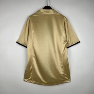 camiseta retro fc barcelona dorado 2002 dorsal
