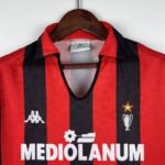 camiseta ac milán 1989 cuello camisa