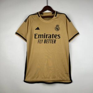 camiseta real madrid 2024 dorado