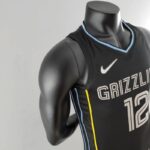 camiseta negra Memphis grizzlies diseño lateral amarillo y azul