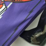 camiseta raptors morada diseño lateral con franjas negras