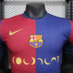 Camiseta FC Barcelona Primera Equipacion Coldplay versión jugador2025 cuello
