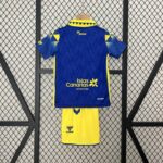 Conjunto Las Palmas segunda equipacion Niño kids 2025 dorsal