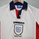 Camiseta Retro Inglaterra local manga larga 1998 cuello