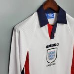Camiseta Retro Inglaterra local manga larga 1998 hombro