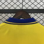 Camiseta Retro Arsenal Visitante Amarillo 2013-2014 cuello anterior